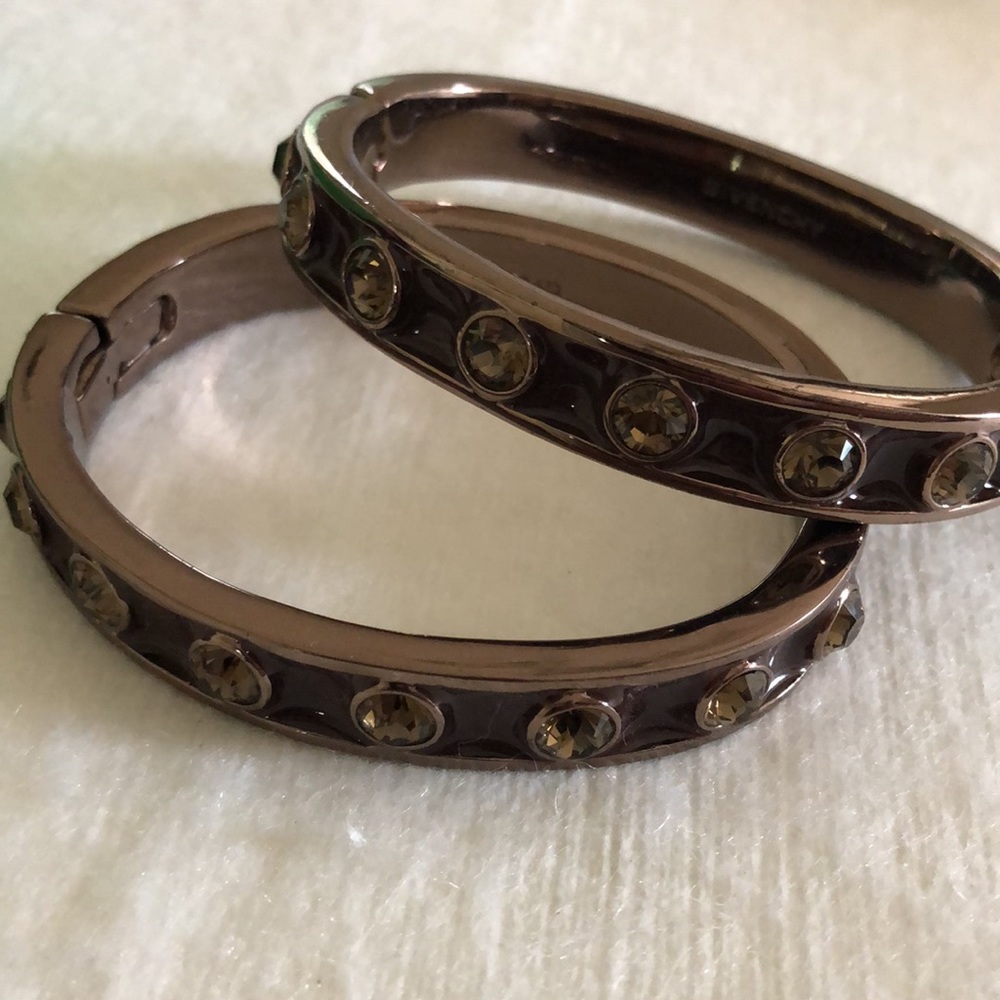 Vintage rare Givenchy crystal enamel bangle bracelets - Picture 13 of 14
